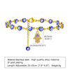 Bohemia Fatima Hamsa Hand Evil Blue Eye Charm Anklet for Women, Gold Color Stainless Steel Chains Adjustable Foot Ankle - Image 6