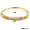 316L Stainless Steel Bangle Bracelet with Cubic Zirconia Details in Gold-Tone - Image 22