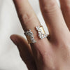 Gold Color Cubic Zirconia Ring for Women Modern Wide Band Finger Ring OL Style Female Jewelry - Image 15