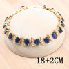 Blue Zircon Silver Jewelry Sets Bridal Gold Color Wedding For Women Earrings Rings Pendant Necklace Stone Bracelets Set - Image 2