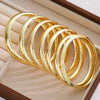7Pcs Gold Color Bangle Set For Women Hammered Smooth Open Cuff Bracelet Stackable Wristband Boho Jewelry Gift - Image 1