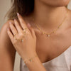 Zircon Droplet Pendant Necklace Ring Bracelet Earrings Set For Women Gold Pvd Plated Stainless Steel Jewelry - Image 2
