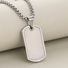 Military Dog Tag Pendant Chain Necklace For Men 316L Stainless Steel Jewelry Accessories Gift - Image 1