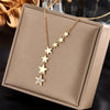 316L Stainless Steel Stars Zircon Y-shaped Necklace Long Charms Choker Necklaces Women's Party Jewelry - Image 1