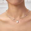 Silver Double-Deck Water Droplet Shape Women Choker Zircon Chain Necklace Jewelry Wedding Party Gift - Image 4
