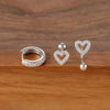 3PCS Stainless Steel Heart Zircon Tiny Hoop Earrings Set For Women Small Huggie Stud Helix Cartilage Piercing Jewelry - Image 5