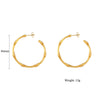 Minimalist Basic Thin Bamboo Large Gold Hoop Earrings For Women Stainless Steel Gold Plated Female Big Hoop - Image 7