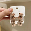 Cute Flocking Plush Rabbit Stud Earrings for Women Korean Brown Animal Bear Earring Jewelry Party Girls Gift - Image 5