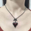Y2K Bow Heart Pendant Necklace for Women Girls Gothic Red Drip Oil Thorn Cross Choker Necklaces Party Jewelry Accessories - Image 2