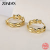 Silver Gold Round Wave Hoop Earrings For Women Jewelry - Image 3