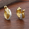 Metallic Two-tone Style Hoop Earrings Female Daily Wearable Cross Design Jewelry Chic Low-key Accessories for Daily Life - Image 5