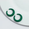 Korean Frosted Acrylic C-Shape Hoop Earrings for Women Resin Geometric Candy Color Circle Earrings Jewelry Gifts - Image 12