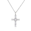Hecheng, Crystal Shiny Zirconia Cubic Zircon Necklace Pendant Cross Jesus Christ Gold Colour Jewelry Gift for Women - Image 3