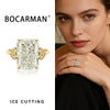 Bocarman Rectangular Ice Cut Mint Green Cubic Zirconia Copper Ring For Women Vintage Engagement Wedding Adjustable Jewelry - Image 11