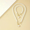 2 Pcs Creative Imitation Pearl Love Necklace With Bracelet Jewelry Set For Women Weddings Banquets Parties Festivals Gifts - Image 3