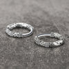 Vintage Silver Hoop Earrings Pattern Earring For Women Silver Jewelry Korea - Image 3