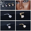 ZS 3-4Pcs/lot Gold Color Stainless Steel Nose Stud Set Heart Star Round Crystal Nose Piercing L Shape Nostril Piercing 18g/20g - Image 36