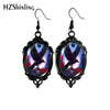 Rose Raven with Moon Dangle Earring Black Lace Earrings Oval Glass Photo Jewelry Gifts Party - Image 5