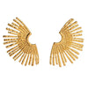 Statement Retro Half Sun Design Stainless Steel Stud Earrings For Women Fan-shape Gold Color Personality Vacation Jewelry Gift - Image 7