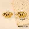 Shell Water Drop Golden Imitaiton Pearl Women Stud Earrings Stainless Steel Heart Female Earring Elegant Jewelry Gifts - Image 14
