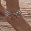 Silver Color Anklet Bracelets for Women Stainless Steel Layered Cuban Chain Herringbone Anklets Summer Beach Gift - Image 1