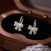 Silver Lace Bowknot Stud Earrings For Women Party Classic Jewelry Light Accessories - Image 1