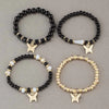 4Pcs Butterfly Beaded Bracelet Set For Women Pink Acrylic Beads Elastic Chain Bangle Female Bohemian Party Jewelry Gift - Image 24