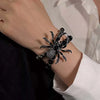 Gothic Black Spider Beads Bracelet for Women Men Unique Spider Web Charm Dark Personality Handmade Jewelry Gifts Accessories - Image 1