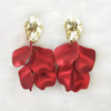 Gold Color Metal Leaf Acrylic Petal Flower Drop Earrings For Women Rose Pink Blue Orange Green Colors - Image 10