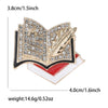 Enamel Glasses Book Brooch for Women Unisex Rhinestone Quill Pen School Supplies Drawing Board Pins Party Friend Gifts Accessory - Image 15