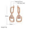 Rose Gold Color Glossy Metal Square Long Earring for Women Shiny Zircon Accessories Daily Jewelry - Image 2