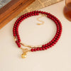 Salircon Red Acrylic Beaded Chain Love Heart Pendant Necklace Women Doublelayer OT Clavicle Chain Daily Wear Jewelry - Image 6