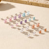 Silver Polygon Multi-Color Rose Cut Cubic Zirconia Stud Earrings For Women Party Jewelry - Image 5