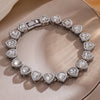 Yupsk 4pcs/set Hip Hop Rock Heart Rhinestone Tennis Chain Bracelets for Women Men HipHop Jewelry Gift - Image 9