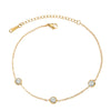 Plated Gold Stainless Steel Anklet White Round Zircon Open Anklet O-Chain for Women Jewelry Beach Party Collocation - Image 4