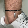 Casual Handmade Braided String Rope Chain Anklets for Men,Stylish Feather Beads Charm Ankle Bracelet,Beach Barefoot Gift Jewelry - Image 8