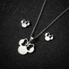 Anime Cute Cartoon Bow Mouse Stainless Steel Jewelry Set For Women - Image 2
