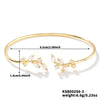 Simple Leaf Zircon Open Bracelet Gold Color Stainless Steel Cuff Bracelet Pulseira Feminin Tiny Hand Jewelry - Image 6