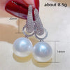 Pearl Dangle Earring for Women Bling Cubic Zirconia Elegant Silver Jewelry - Image 5