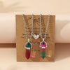 1Pair Magnet Heart Couple Necklace Quartz Crystal Hexagonal Column Pendant Necklaces Valentine's Day Gift for Women Men - Image 2