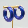 Really Pretty Multicolor Green Purple Yellow Red Resin Acrylic Circle Chunky Hoop Earrings For Women - Image 21