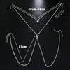 Stonefans Metal Heart Nipple Chain Jewelry with Neck Non Piercing Rhinestone Body Chain Necklace For Women Sexy Festival Outfit