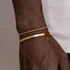 2pcs Stackable Bracelets for Men Teens, Open Cuff Bangle, Twisted Rope Figaro Chain Cuban Link Chain Bracelets Set - Image 2