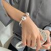 Silver Punk Bangle Pearl Star Love Heart Geometric Golden Bracelet For Woman Girl Jewelry Gift - Image 16