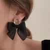 Jewelry Korean Sweet Black White Bowknot Women Earrings Sweet Fabric Lace Bow Drop Earrings Jewelry Gift - Image 3