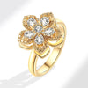 Adjustable Rotating Double Layer Flower Stacking Women'S Rings Gold Crystal Relife Spinning Ring - Image 3