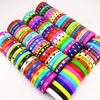 10Pcs/Lot Multicolor Luminous Heart Silicone Bracelets For Men Women Flower Sport Mix Style Rubber Wristband Bangle Jewelry Gift - Image 1