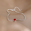 Eourpean Silver Red&Pink&Bule Round Stone Bracelet Women Jewelry For Birthday Anniversary'Gift - Image 2