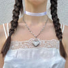 Gothic Black Peach Heart Star Pendant Necklace For Women Men Sliver Color Love Short Choker Punk Y2K Charms Jewelry Accessories - Image 3