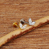 Titanium Tiny Double Marquise CZ Labret Stud Earring 16G Heart CZ Cartilage Helix Tragus Conch Piercing - Image 3